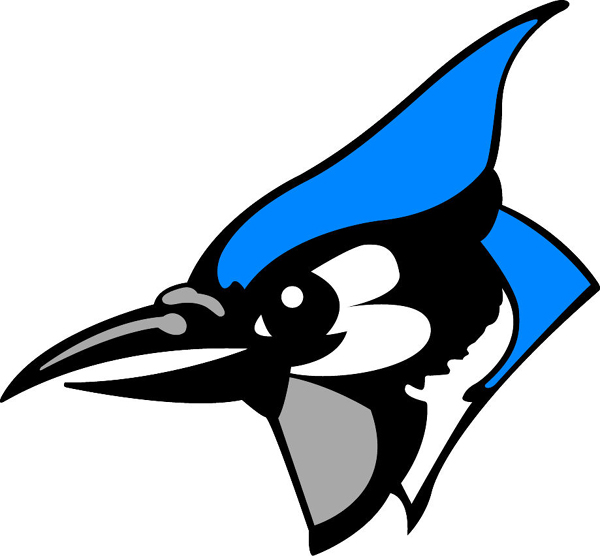 Blue Jay mascot team sports decal. Display team spirit! 